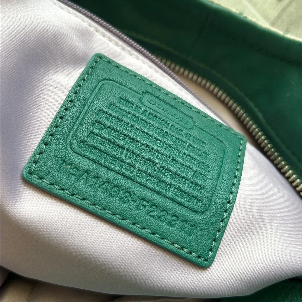 Coach Factory Ashley Dotted op art Tan and Green Shoulder Bag 2014